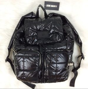 NWT Steve Madden FULL SIZE Puffer Back Pack black